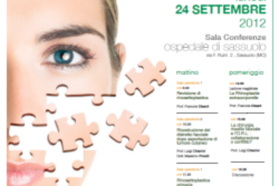 Lunedì 24 Settembre, presso l'Ospedale di Sassuolo, si terrà il convegno "Chirurgia estetica e funzionale del viso"