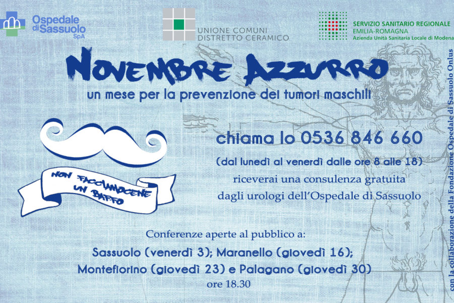 «Novembre Azzurro» Da venerdì 3 novembre, a Sassuolo e in tutto il Distretto Ceramico