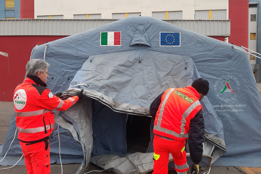 Sassuolo, installata una tenda ‘filtro’ della Protezione civile per l’accesso al Pronto Soccorso