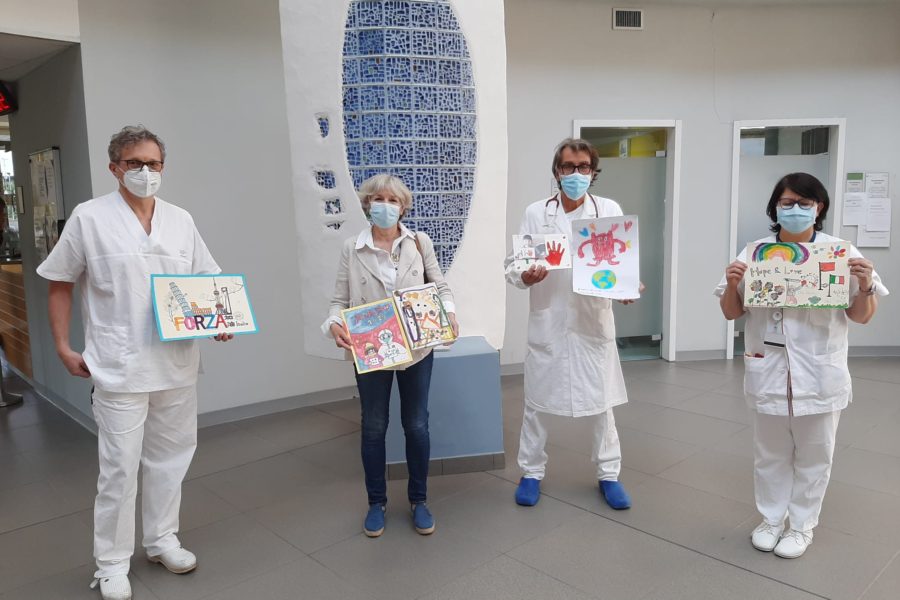 I bambini di Shanghai mandano disegni e mascherine alla Pediatria dell’ospedale